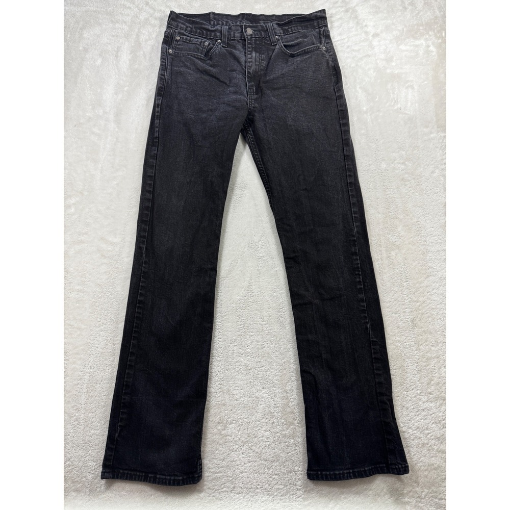 Levi's Mens 527 Slim Bootcut Stretch Black Denim Jeans W34 L34 Meas: 32x32